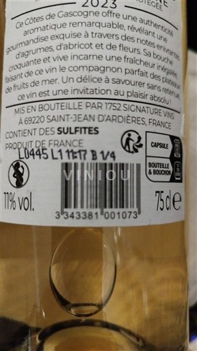 Zuidwest-Frankrijk Côtes de Gascogne 1752 Signature Vins 2023