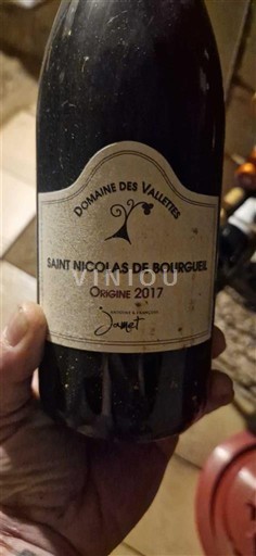 Dolina Loare Saint-Nicolas-De-Bourgueil Domaine S Vallettes Origine 2017