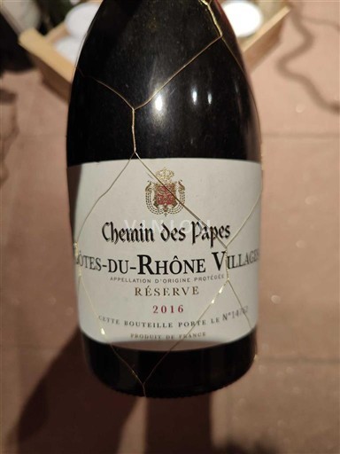 Rhônen laakso Côtes-du-rhône-villages Chemin des Papes Réserve 2016