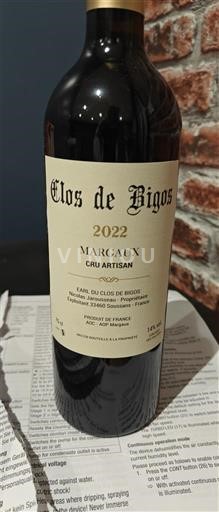 Bordeaux Margaux Clos de Bigos 2022
