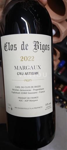 Burdeos Margaux Clos de Bigos 2022