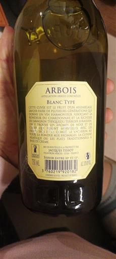 Jura Arbois Jacques Tissot Blanc Type Tradition Non-Vintage