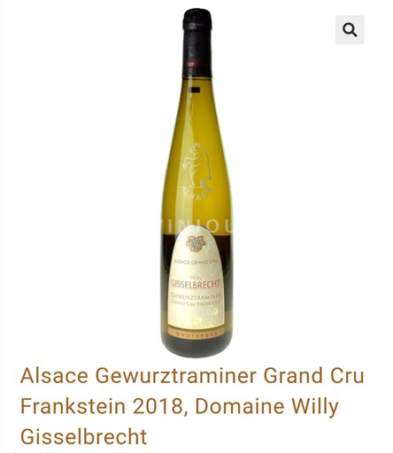 Elsass Gewürztraminer Grand Cru Domaine Willy Gisselbrecht Gewurztraminer Grand Cru Frankstein 2018