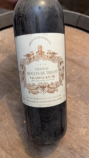 Bordeaux Margaux Château Moulin de Tricot 2010