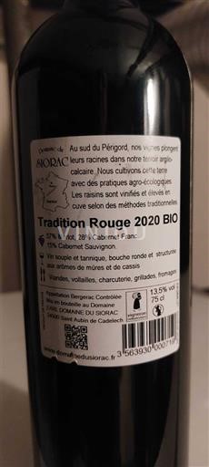 Sudoeste Bergerac Domaine Siorac Tradition Rouge BIO 2020