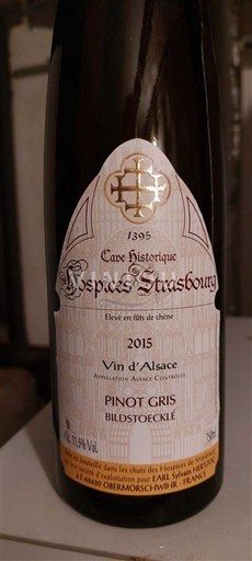 Alsace Alsace Grand Cru Cave historique des Hospices de Strasbourg Pinot Gris "Bildstoecklé" 2015