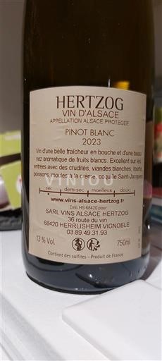 Alsace Pinot blanc Domaine Hertzog 2023