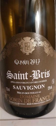 Borgogna Saint-Bris Domaine Sorin de France 2013