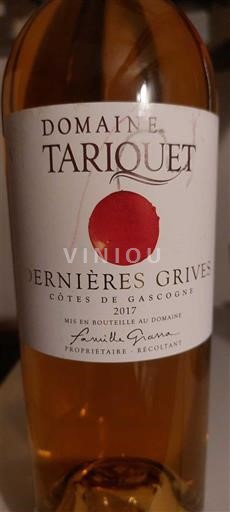 Jugozahod Côtes de Gascogne Domaine Tariquet Dernières Grives 2017