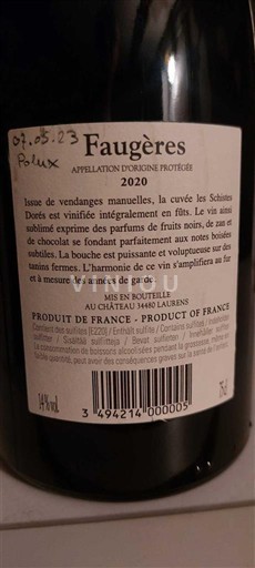 Languedoc Faugères Laurens Schistes Dorés 2020