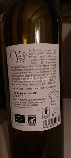 Southwest Not Specified Domaine Siorac Vieilles Vignes 2022