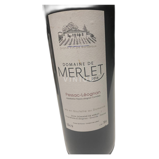 Bordeaux Pessac-Léognan Merlet 2016