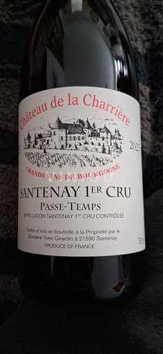 Burgundy Santenay Premier Cru Château La Charrière Passe-Temps 2023