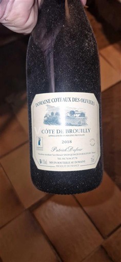 Beaujolais Côte-de-brouilly Domaine Coteaux des Oliviers 2018