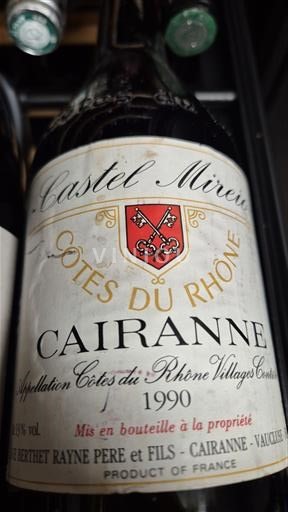 Vallée du Rhône Cairanne Domaine Berthet-Rayne CASTEL MIREIO 1990