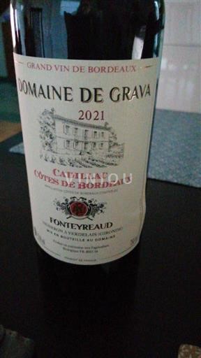 Bordeaux Cadillac Côtes de Bordeaux Château Gravas Fonteyreaud 2021