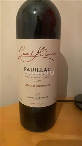 Bordeaux Pauillac Maison Johanès Boubée Grand Moment d’Exception 2020