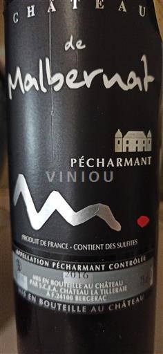 Sydvestfrankrig Pécharmant Château Malbernat 2016