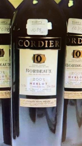 Bordeaux Cordier Collection Privée Merlot 2003