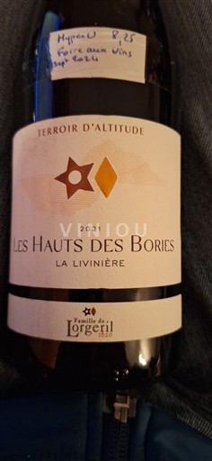 Languedoc Minervois-la-livinière Famille de Lorgeril Les Hauts des Bories 2021