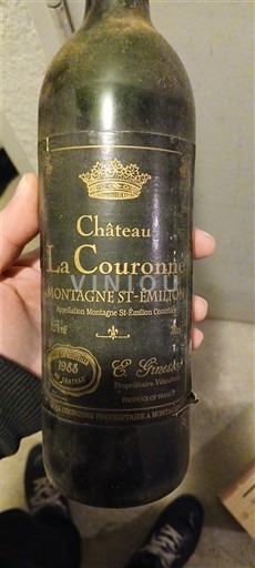 Bordeaux Montagne Saint-Émilion Château La Couronne 1988