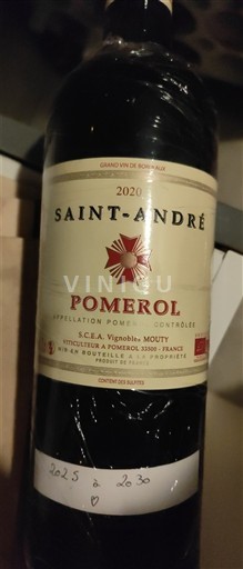 Bordeaux Pomerol Vignobles mouty Saint André 2020