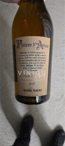 Jura Côtes-du-jura Henri Maire Philippe d'Arbois 2018