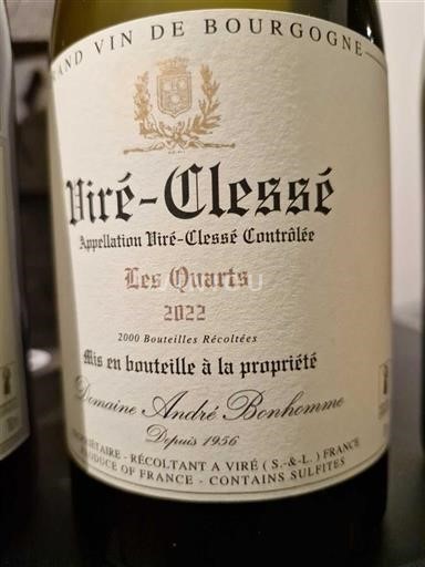 Burgundija Viré-clessé Domaine André Bonhomme Les Quarts 2022