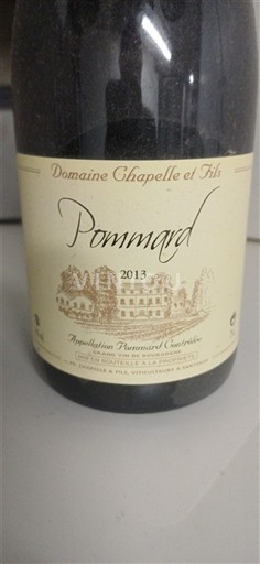 Burgundi Pommard Domaine Chapelle et Fils 2013