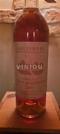 Bordeaux Sauternes Château Haut Bergeron 1992