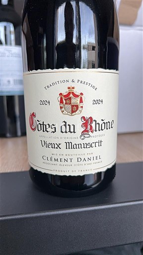 Rhône Valley Côtes du Rhône Clément Daniel Vieux Manuscrit 2024