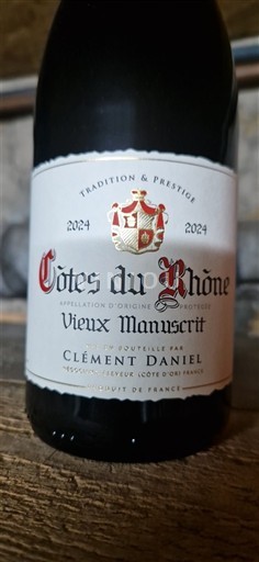 Rona dolina Côtes-du-Rhône Clément Daniel Vieux Manuscrit 2024