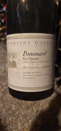 Burgundi Pommard Domaine Doreau Les Vignots 2019