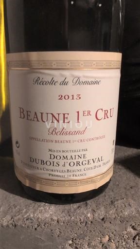 Burgundsko Beaune Premier Cru Domaine Bois d'Orgeval Belissand 2013