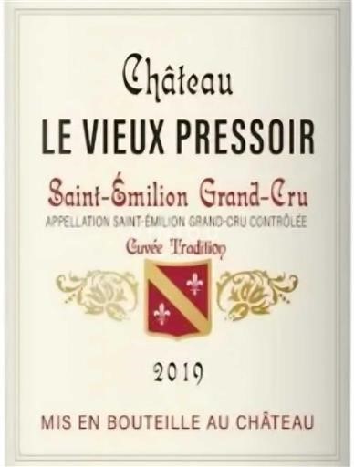 Bordeaux Saint-Émilion Grand Cru Grand Cru Château Le Vieux Pressoir Tradition 2019