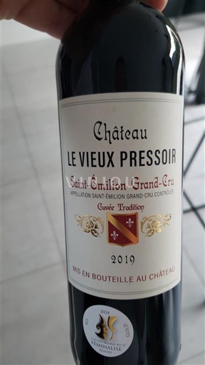 Bordéus Saint-Émilion Grand Cru Grand Cru Château Le Vieux Pressoir Tradition 2019