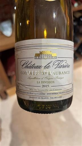 Loire-dalen Coteaux-de-l'aubance Château La Varière La Division 2015
