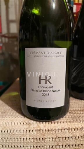 Alsace Alsace-kuohuviini Renaud Reyser L'Innocent Blanc de Blanc Nature 2018