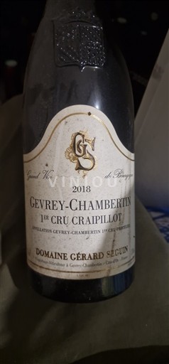 Bourgogne Premier Cru Domaine Gérard Seguin 1er Cru Craipillot 2018