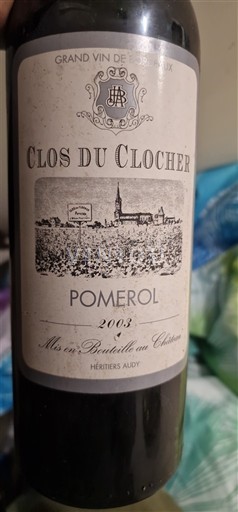 Bordeaux Pomerol Clos du Clocher 2003