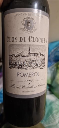 Bordeaux Pomerol Clos du Clocher 2003