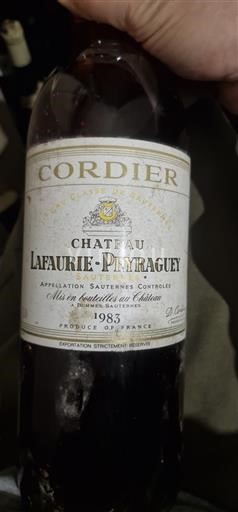Bordeaux Sauternes Château Lafaurie-Peyraguey 1983