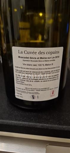 Vallée de la Loire Muscadet-sèvre-et-maine Ollivier-Cottenceau La des copains 2019