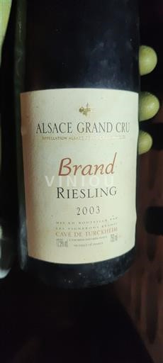 Elsass Alsace Grand Cru Grand Cru Cave de Turckheim Brand Riesling 2003