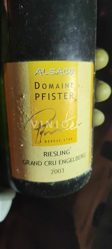 Alsace Unspecified Grand Cru Domaine Pfister 2003
