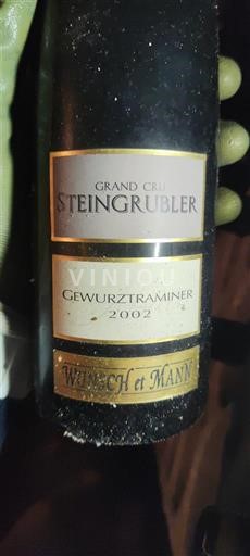 Víno Blanc sec Steingrubler Wunsch et Mann 2002 Francie Alsasko Nespecifikováno AOC Grand Cru