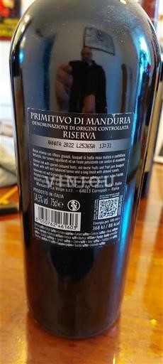 Apulia Primitivo di Manduria Riserva 2022