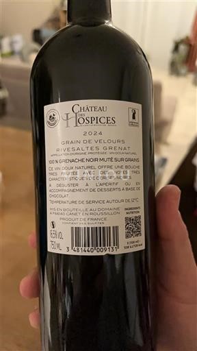 Roussillon Rivesaltes Château S Hospices Grain de Velours 2024