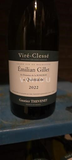 Burgundy Viré-clessé Domaine La Bongran Émilian Gillet de Quintaine 2022