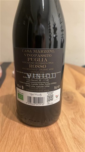 Pouilles Casa Marzoni Vino Passito Rosso 2022